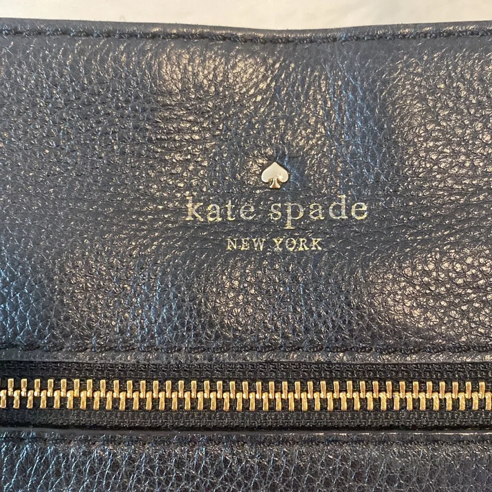 Kate Spade ♠️ black pebbled leather black cross body with gold hardware - Picture 2 of 12